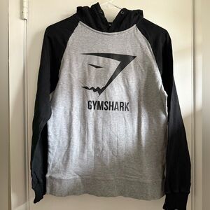 Gymshark Men's Two-Tone Hoodie in Black and Gray, Size Medium
